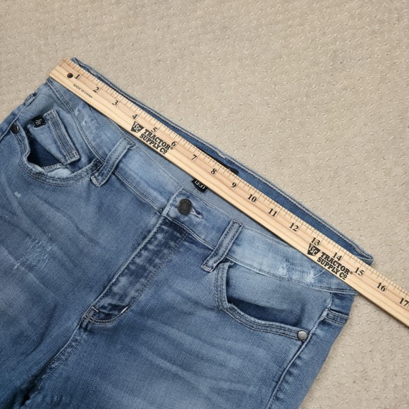 Judy‎ Blue Hayride Jeans Womens 13/31 Distressed Ripped Paint Splatter Mid Rise - Picture 7 of 11